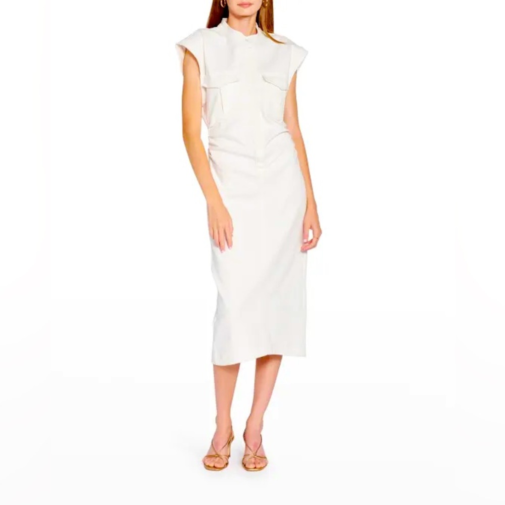 White Structured Denim Dress | S | En Saison Cotton, Chic